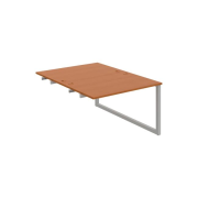 Pracovný stôl UNI O, k pozdĺ. reťazeniu, 120x75,5x160 cm, čerešňa/sivá