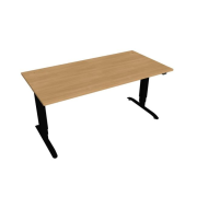 Pracovný stôl Motion, ZO, 3S, 160x61 - 128x80 cm, dub/čierna