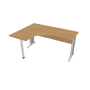 Pracovný stôl Cross, ergo, pravý, 160x75,5x120 cm, dub/kov