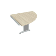 Doplnkový stôl Cross, pravý, 80x75,5x80 cm, agát/kov