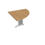 Doplnkový stôl Flex, pravý, 80x75,5x80 cm, dub/kov