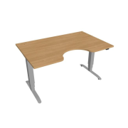 Pracovný stôl Motion Ergo, ZO, 3S, 140x61-128,x90 cm, dub/sivá