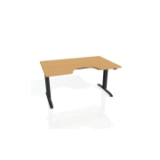 Pracovný stôl Motion Ergo, ZO, 2S, 160x70,5-120,5x90 cm, buk/čierna