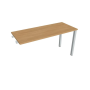 Pracovný stôl Uni k pozdĺ. reťazenie, 140x75,5x60 cm, dub/biela