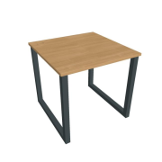 Pracovný stôl UNI O, 80x75,5x80 cm, dub/čierna