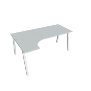 Pracovný stôl UNI A, ergo, pravý, 180x75,5x120 cm, sivá/biela