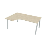 Pracovný stôl UNI A, ergo, pravý, 180x75,5x120 cm, agát/sivá