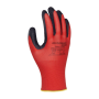 Rukavice pletené, polomáčané DONAU SAFETY Super Latex kat. II červené veľ. 9