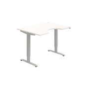 Pracovný stôl Motion Ergo, ZO, 2S, 120x70,5-120,5x90 cm, biela/sivá