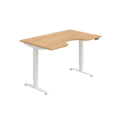 Pracovný stôl Motion Ergo, PO, 2S, 140x70,5-120,5x90 cm, dub/biela