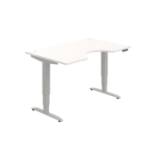 Pracovný stôl Motion Ergo, PO, 3S, 140x61-128x90 cm, biela/sivá