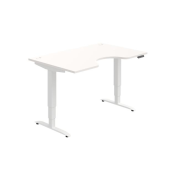 Pracovný stôl Motion Ergo, PO, 3S, 140x61-128x90 cm, biela/biela