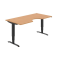 Pracovný stôl Motion Ergo, ZO, 3S, 180x61-128x90 cm, buk/čierna
