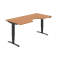 Pracovný stôl Motion Ergo, PO, 3S, 180x61-128x90 cm, jelša/čierna