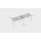 Pracovný stôl Uni k pozdĺ. reťazeniu, 140x75,5x80 cm, čerešňa/biela