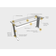 Pracovný stôl Cross, 160x75,5x60 cm, jelša/kov