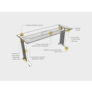 Pracovný stôl Flex, 140x75,5x80 cm, čerešňa/kov