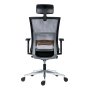 Kancelárska stolička Next s čiernym sedákom, operadlo sivá sieťovina