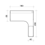 Pracovný stôl Flex, ergo, ľavý, 180x75,5x200,0 (80x40) cm, buk/kov