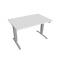 Pracovný stôl Motion, ZO, 3S, 120x61 - 128x80 cm, biela/sivá