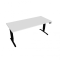 Pracovný stôl Motion, PO, 3S, 180x61 - 128x80 cm, biela/čierna